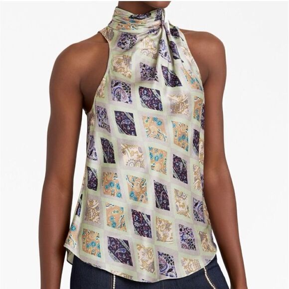 Cinq à Sept Adalynn Print Sleeveless Turtleneck Medium NEW $325 - Picture 6 of 14